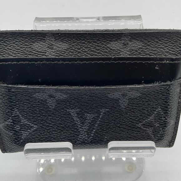 Louis Vuitton Monogram Eclipse Double Card Holder, about 3" x 4.25"- Black - Picture 5 of 7
